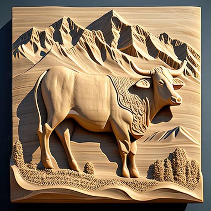 3D модель Знаменитое животное коровы Ганготри (STL)